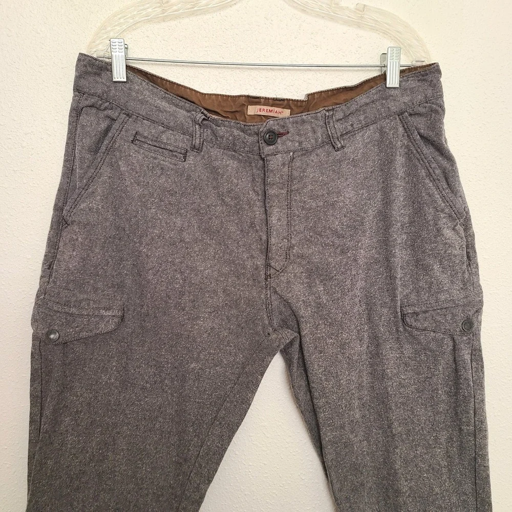 Jeremiah Sz 36 Gray Cotton Blend Raw Hem Cargo Pants Nomadic Boho‎ Granola